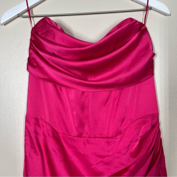 NWT Bardot Women’s Trinity Corset Mini Dress In Deep Pink Size Large - Picture 4 of 12